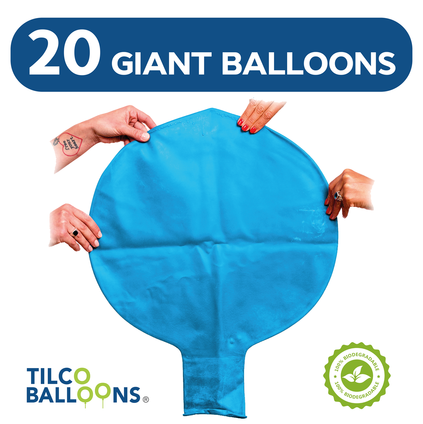 100 inch Giant Sky Blue Balloons (20pcs)