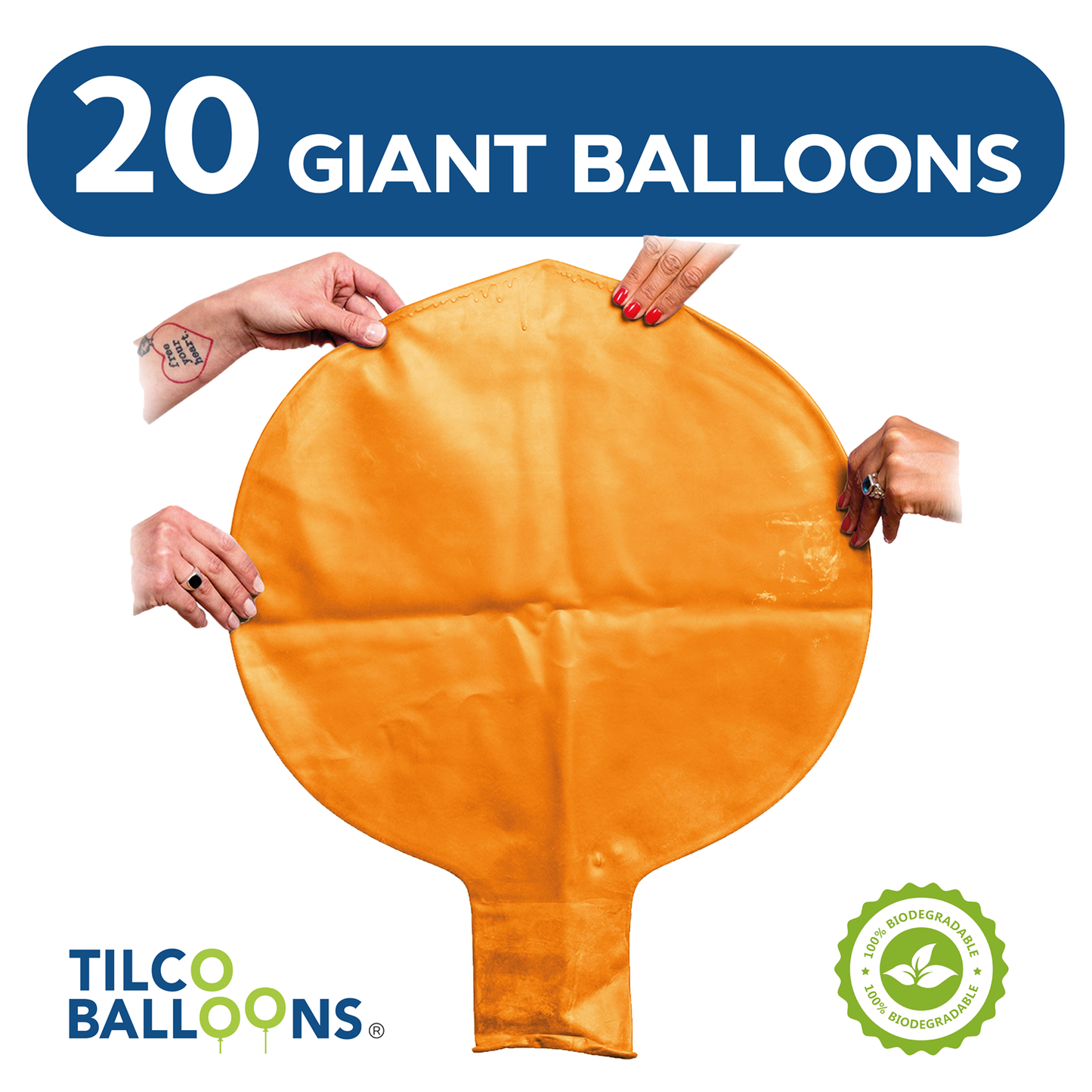 100 inch Giant Orange Balloons (20pcs)
