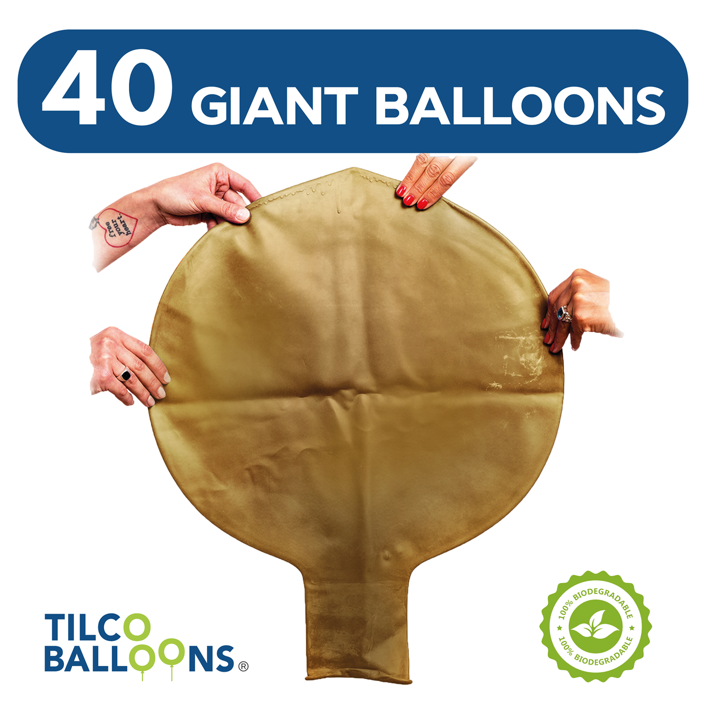 40 Gold Balloons for air or helium