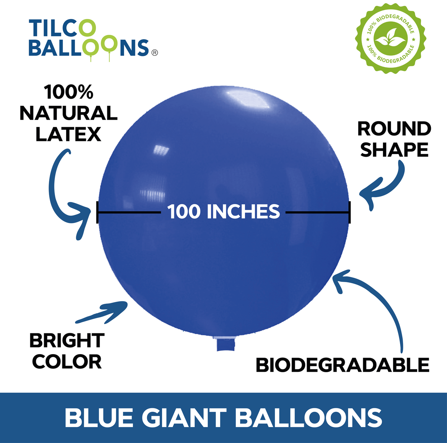 100 inch Giant Blue Balloons (20pcs)