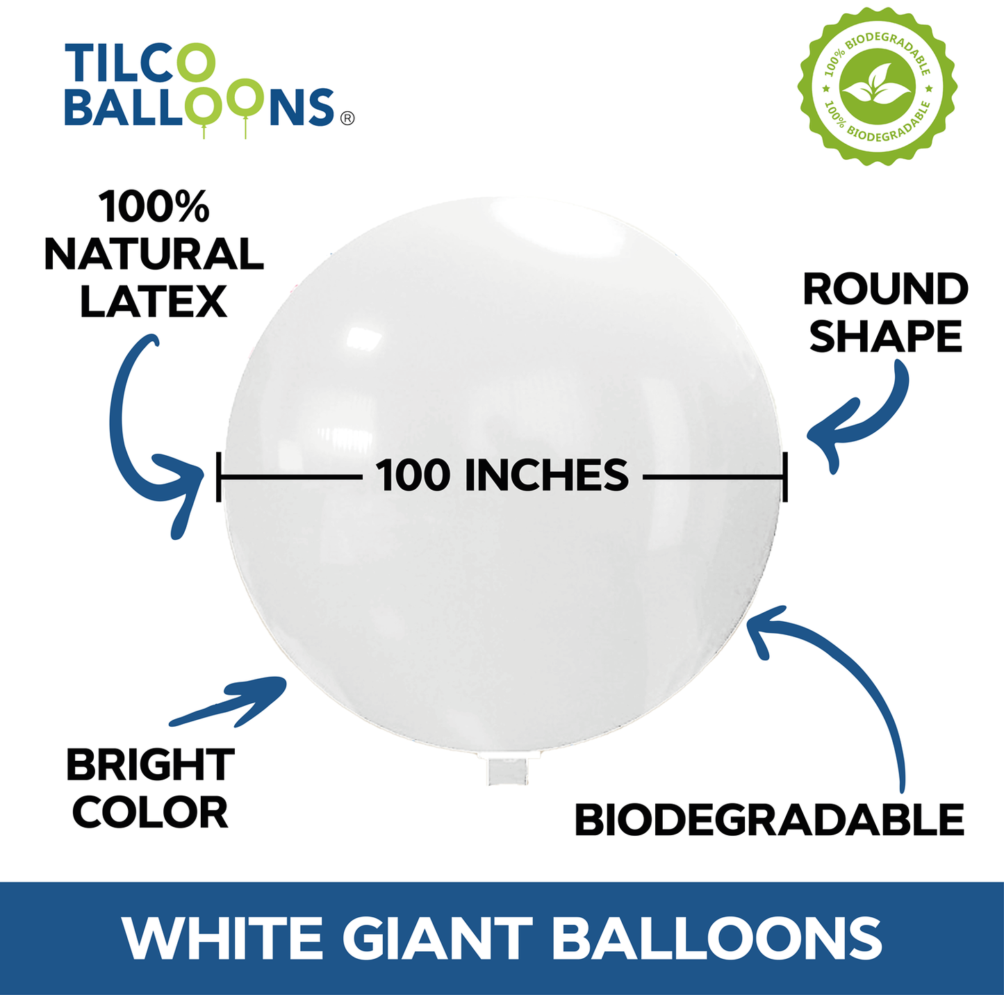 100 inch Giant White Balloons (20pcs)