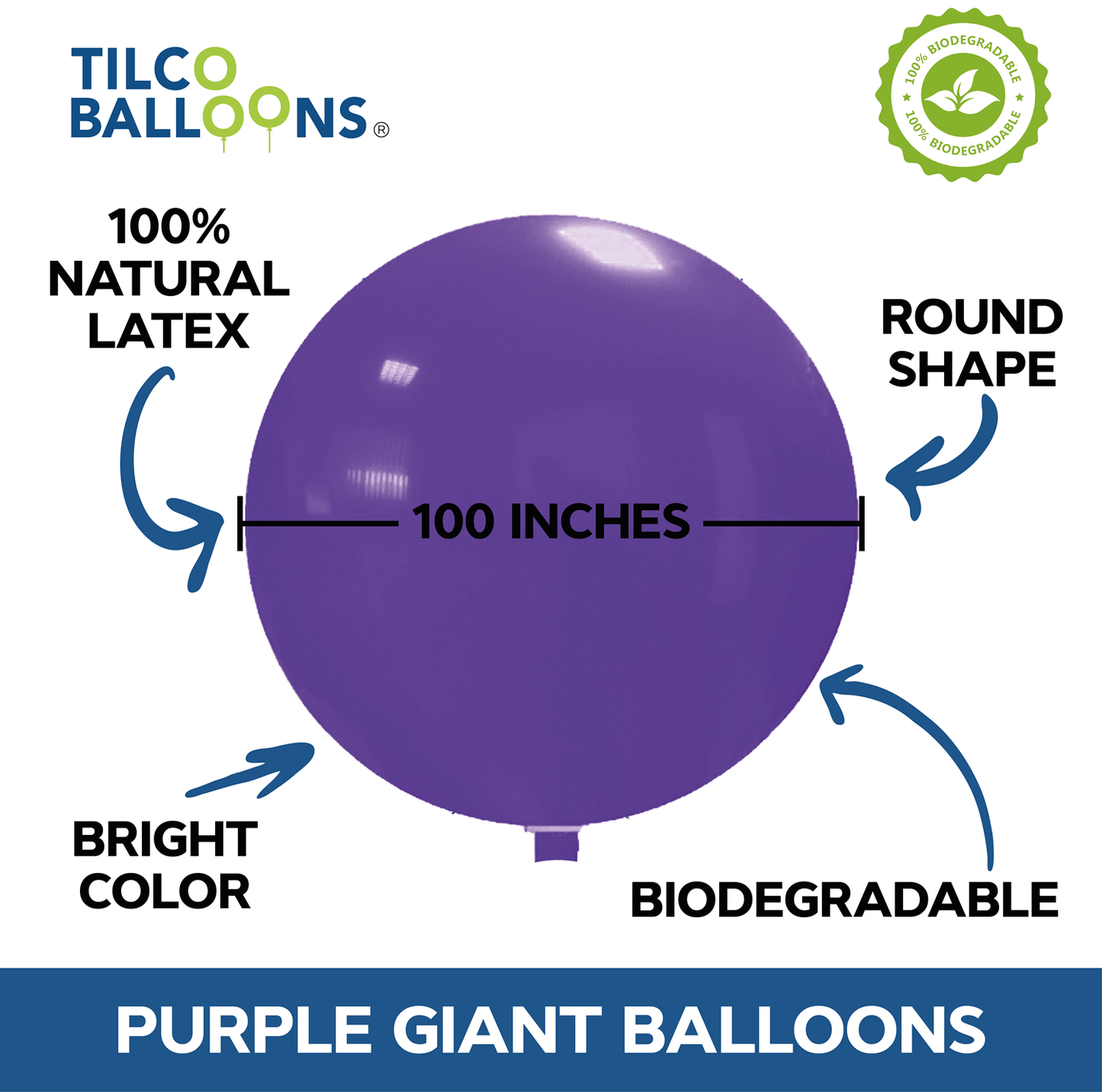 100 inch Giant Purple Balloons (20pcs)