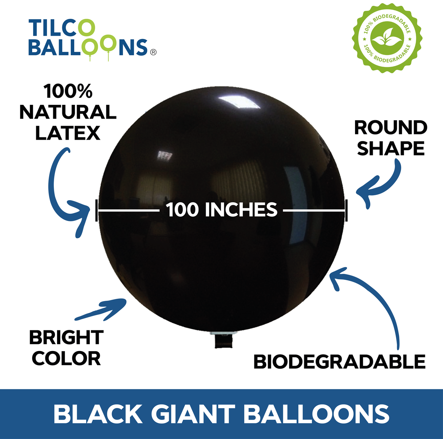 100 inch Giant Black Balloons (20pcs)