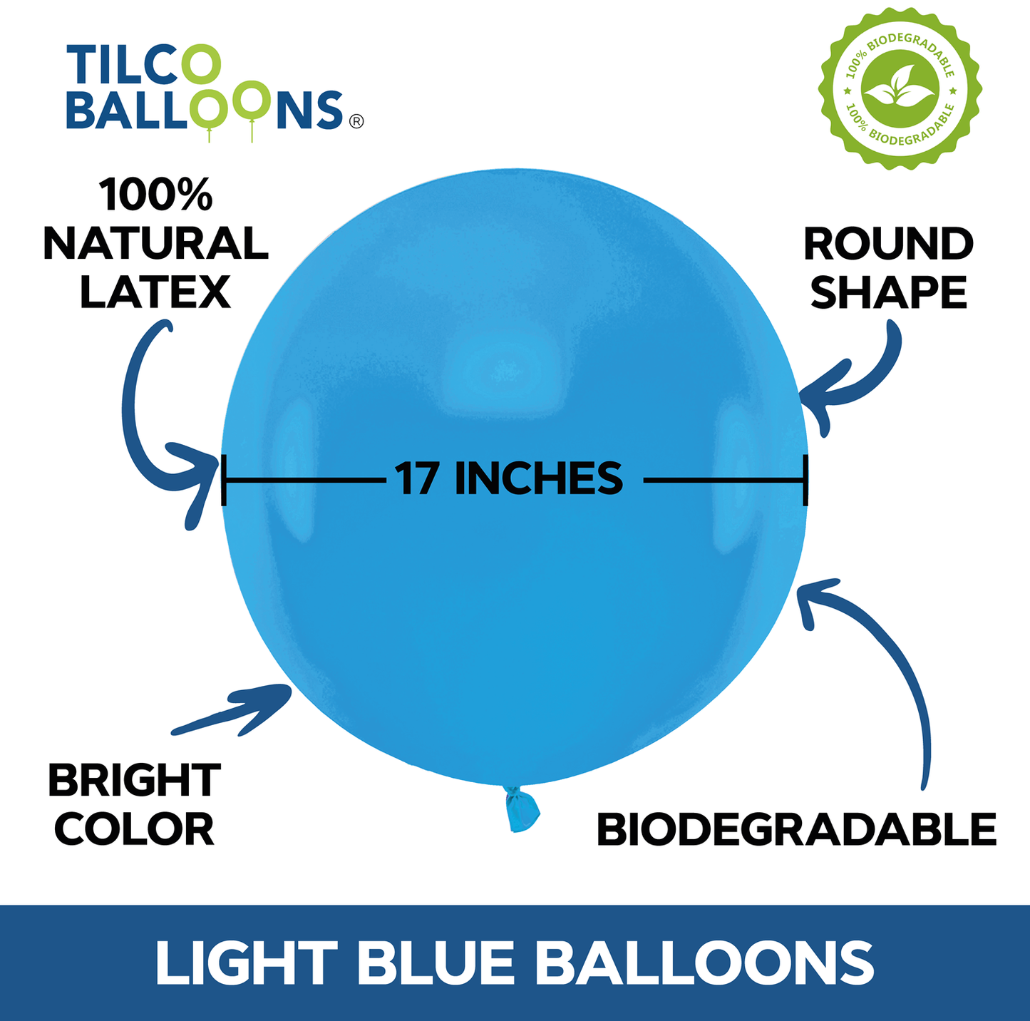 17 inches light blue balloons