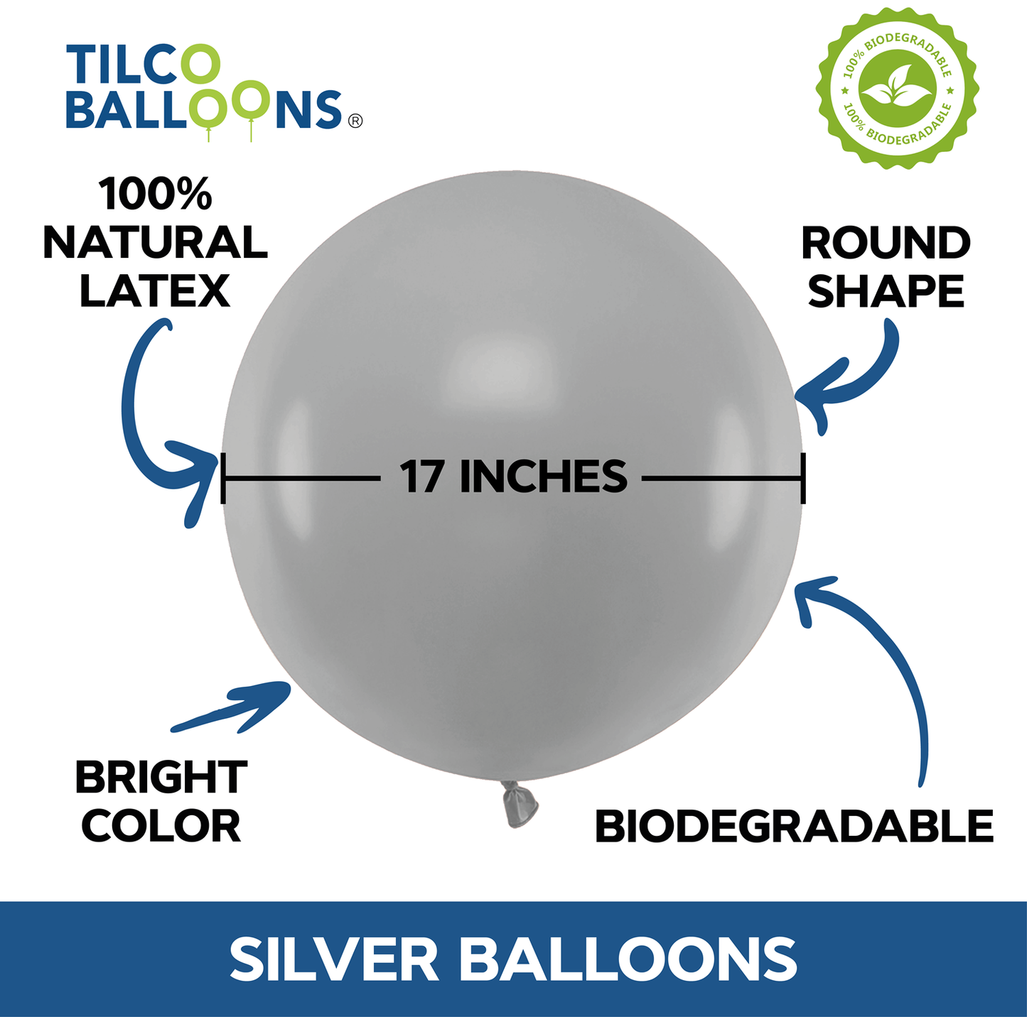 17 inches silver balloons