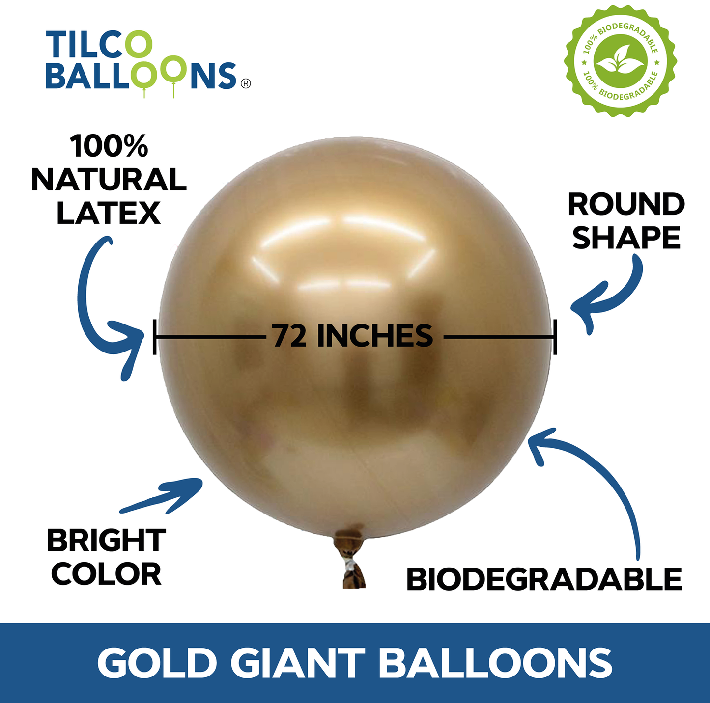 72 inches gold giant balloons