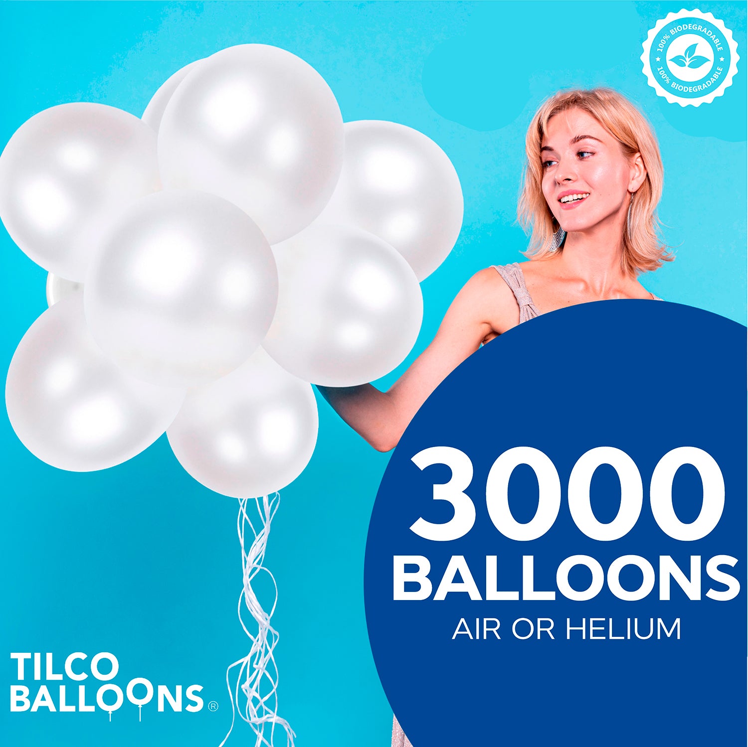 3000 12" white pearled wholesale balloons for air or helium