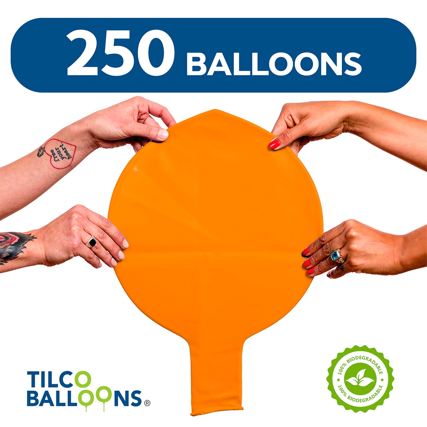 250 40" Bright Orange Biodegradable Balloons quantity