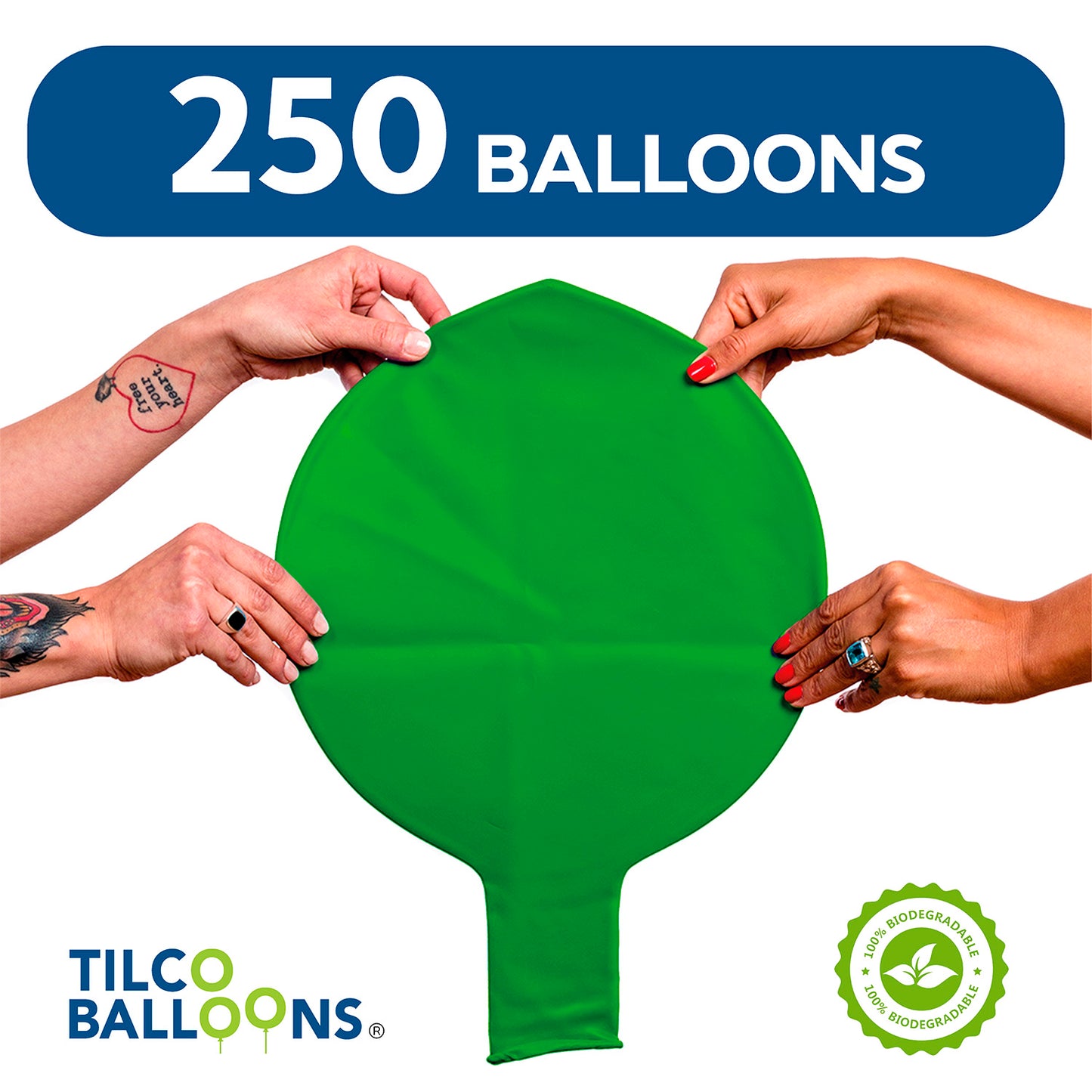 250 40" Forest Green Biodegradable Balloons Quantity