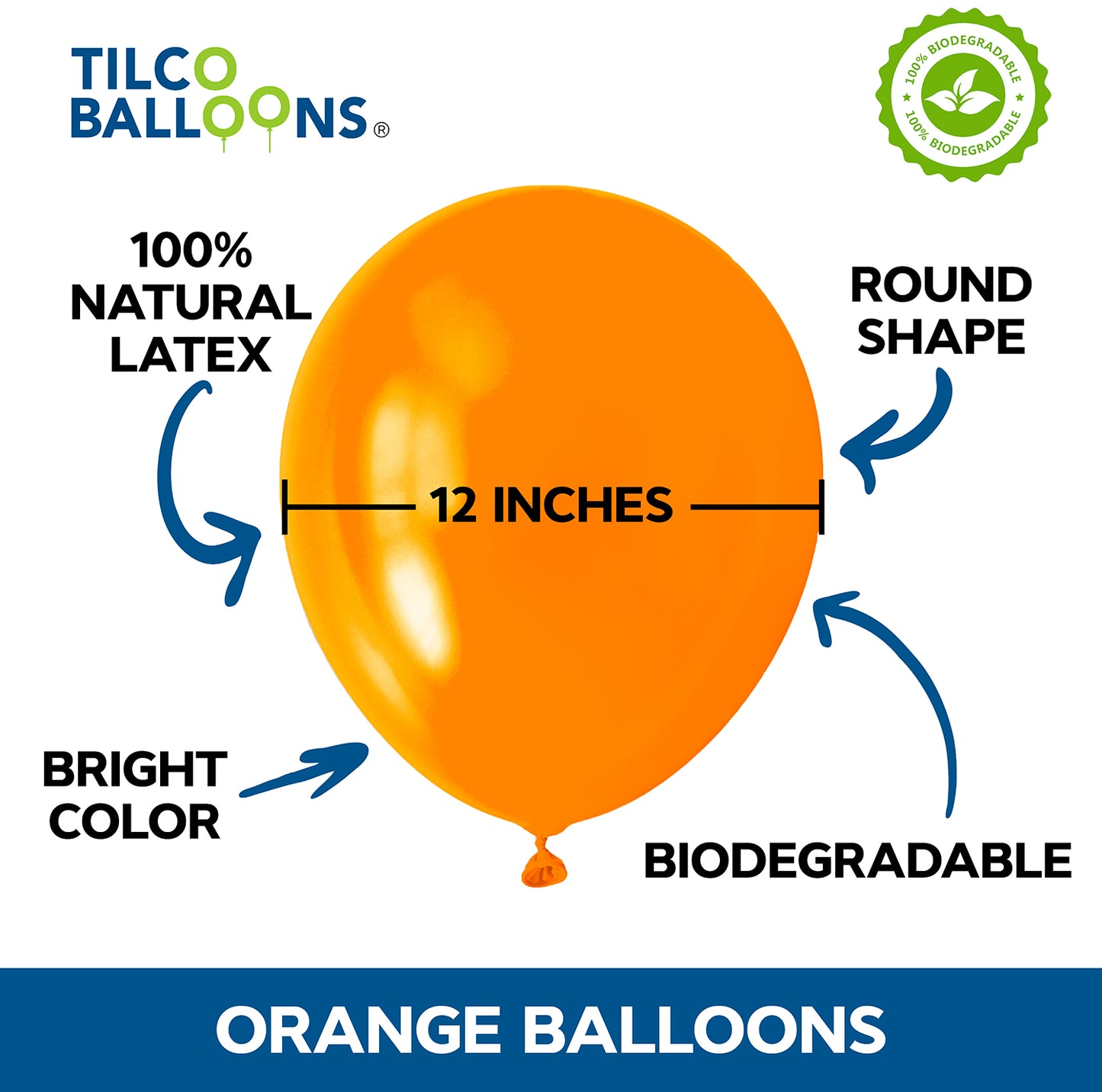 12 Inches Orange Balloons