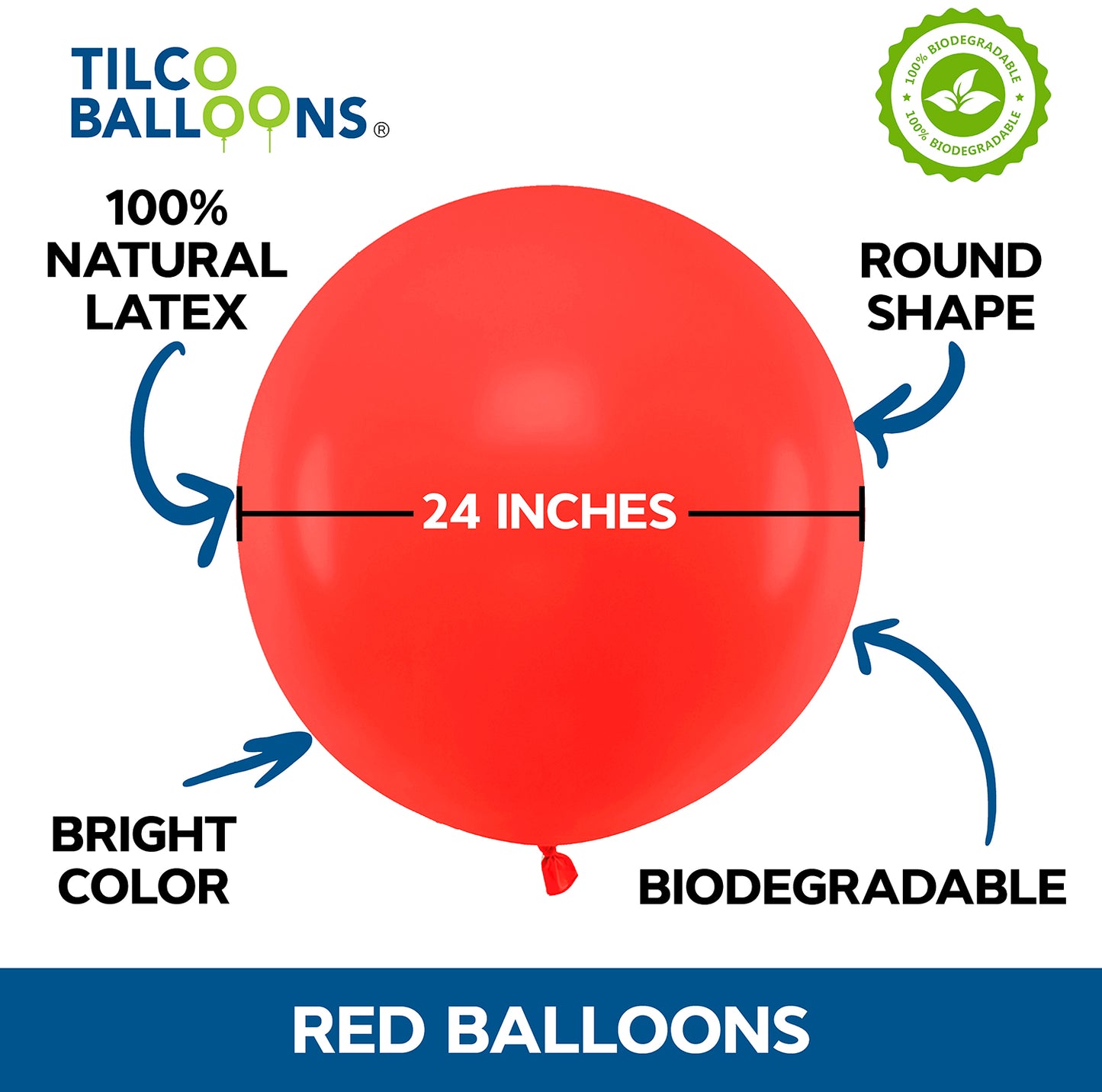 24 Inch Red Balloons