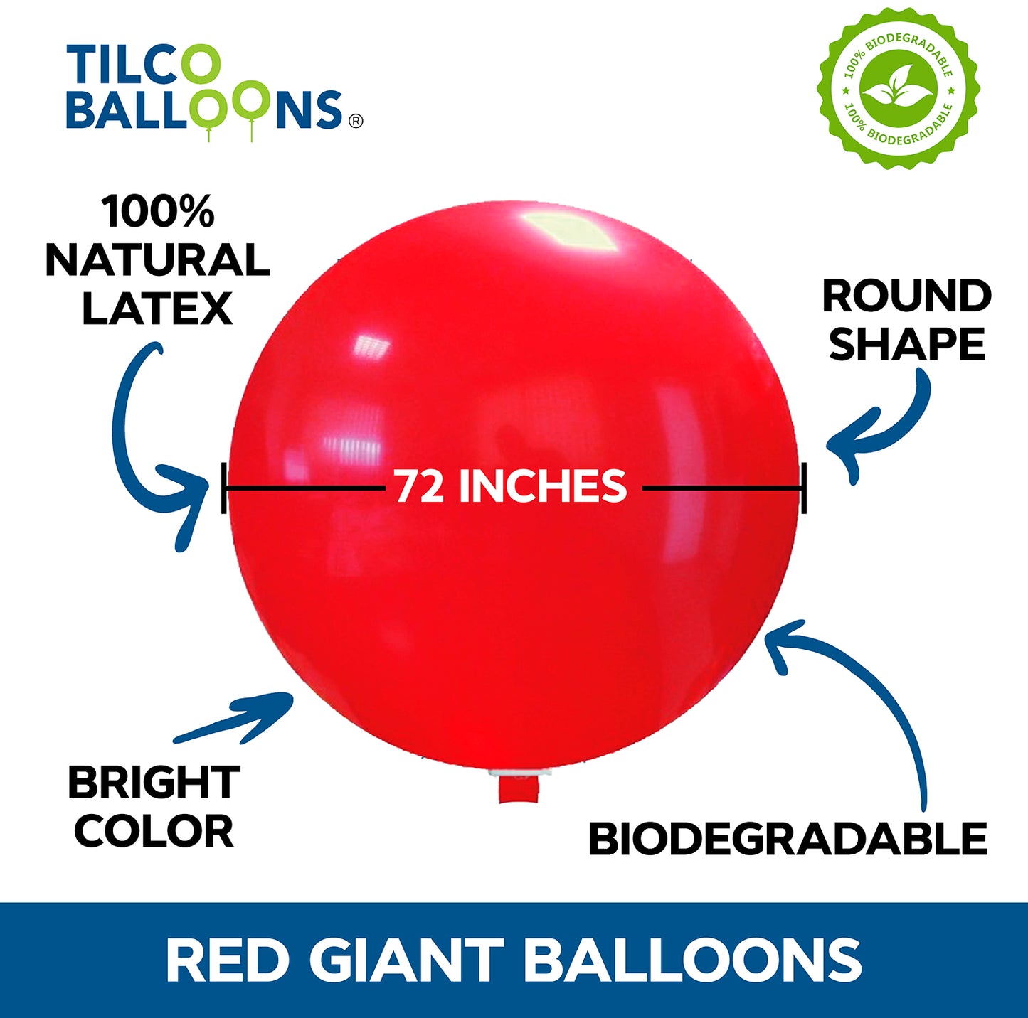 72" giant scarlet red wholesale balloon description