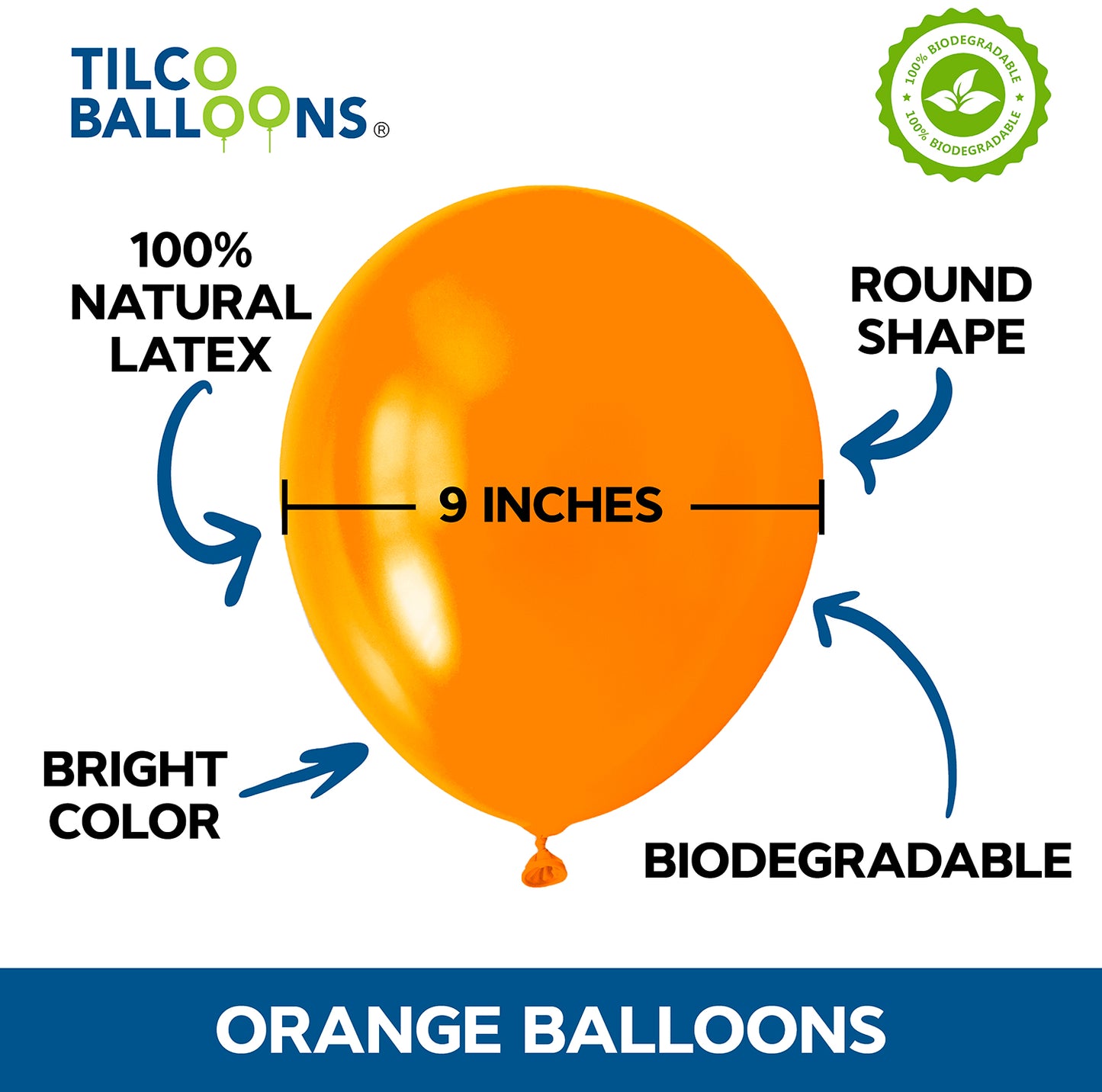 9" bright orange wholesale balloon information