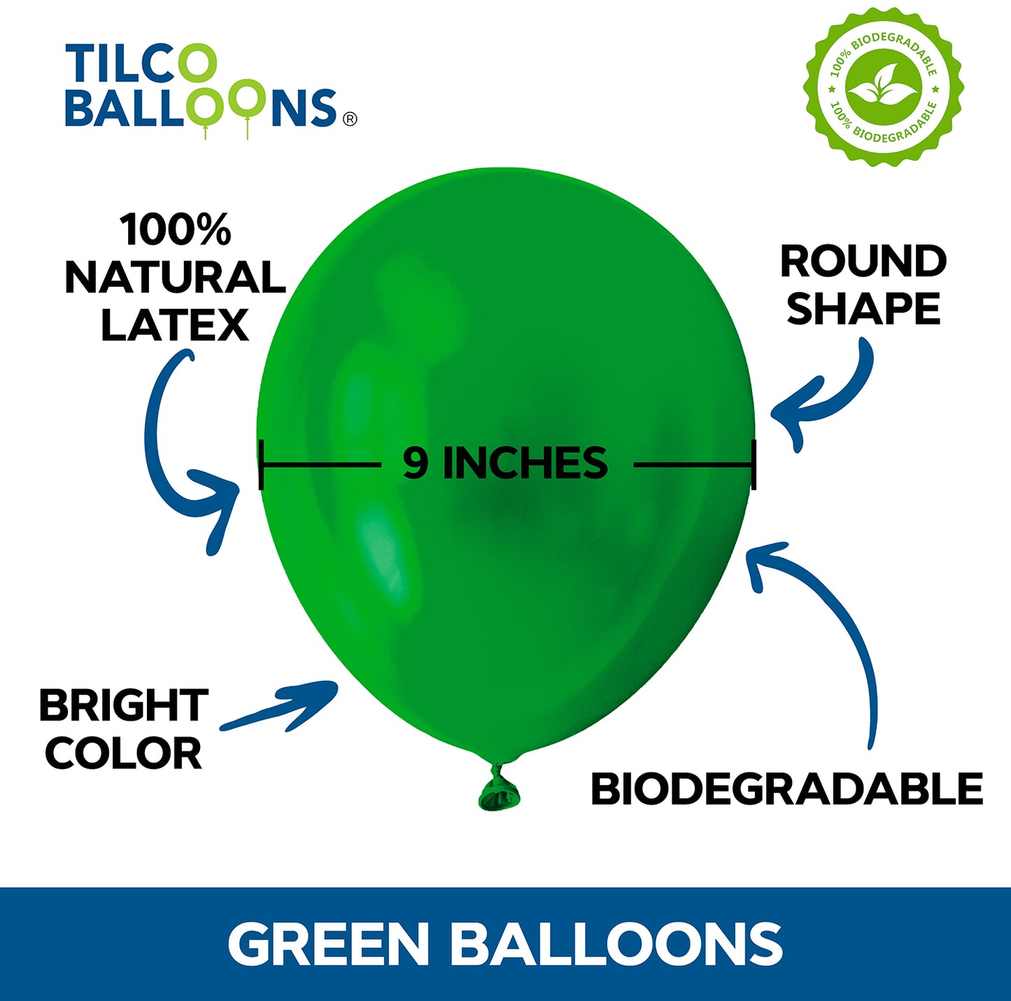 9" forest green wholesale balloon description