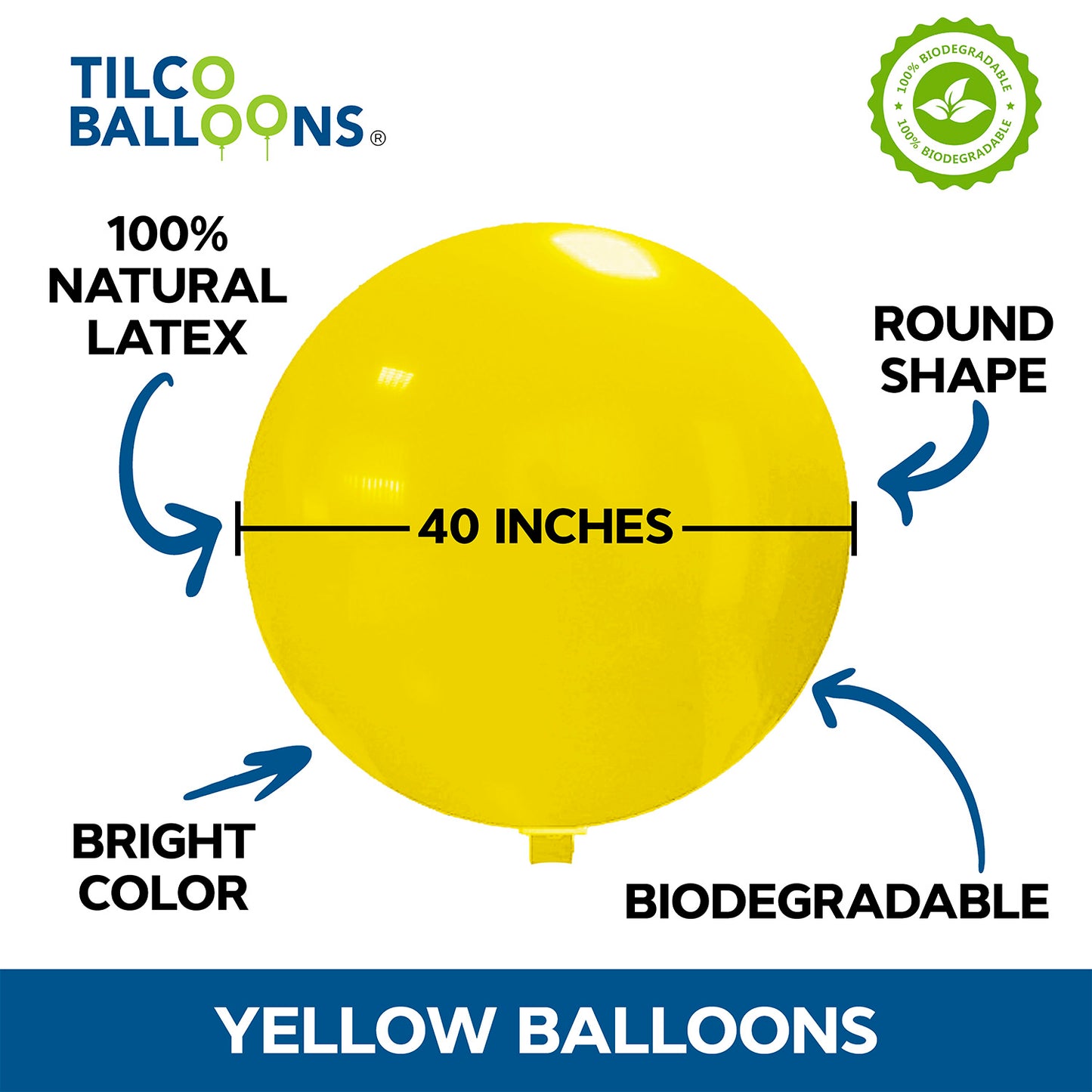 40" Golden Yellow Biodegradable Balloons Description