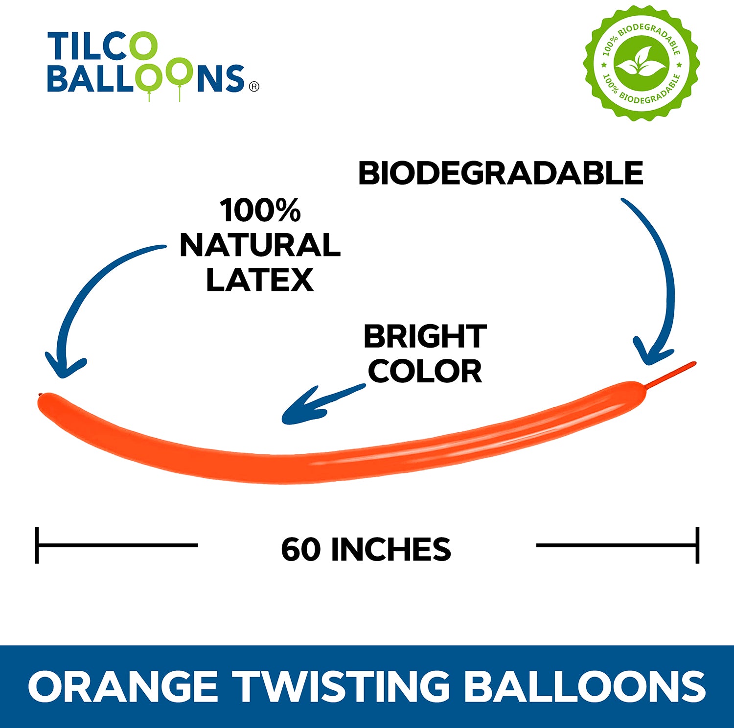 260 Bright Orange Twisting Balloon description