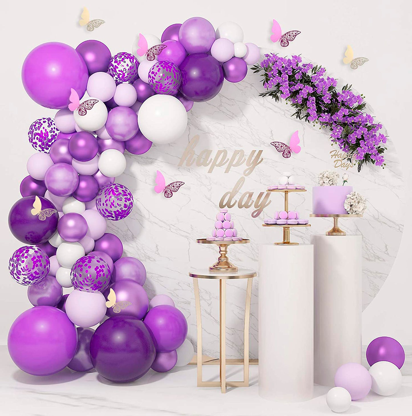 40" Bright Purple Biodegradable Balloons Decoration