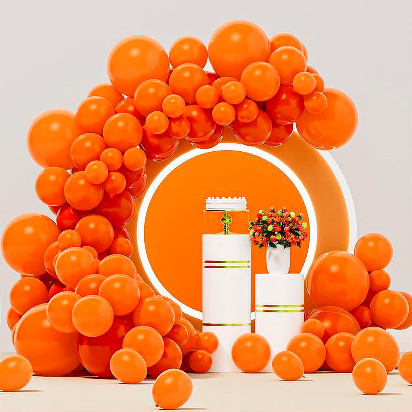 9" bright orange wholesale balloon decoration