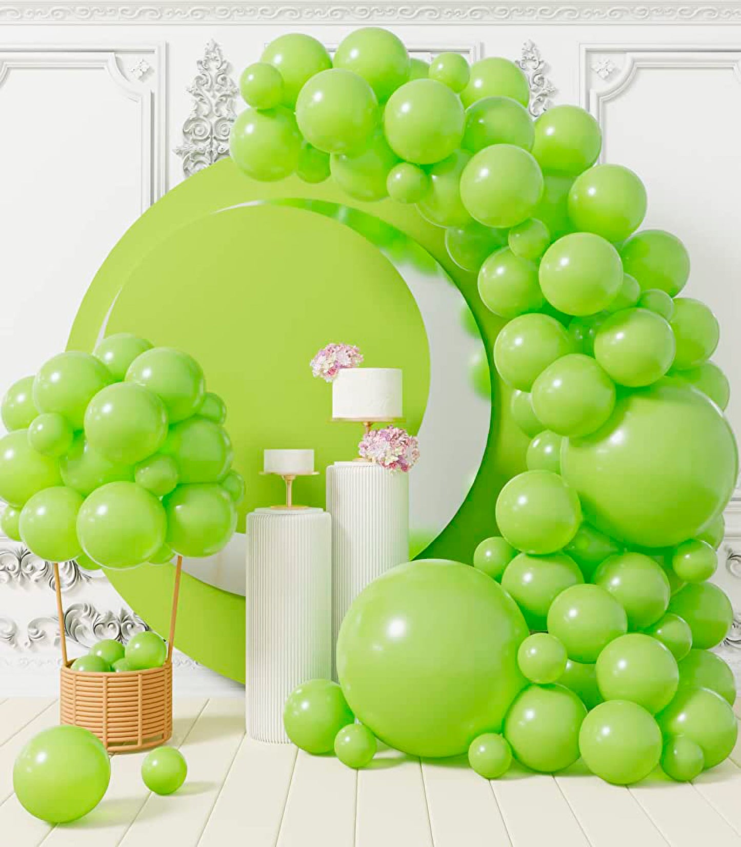 lime green balloon arch decoration 1