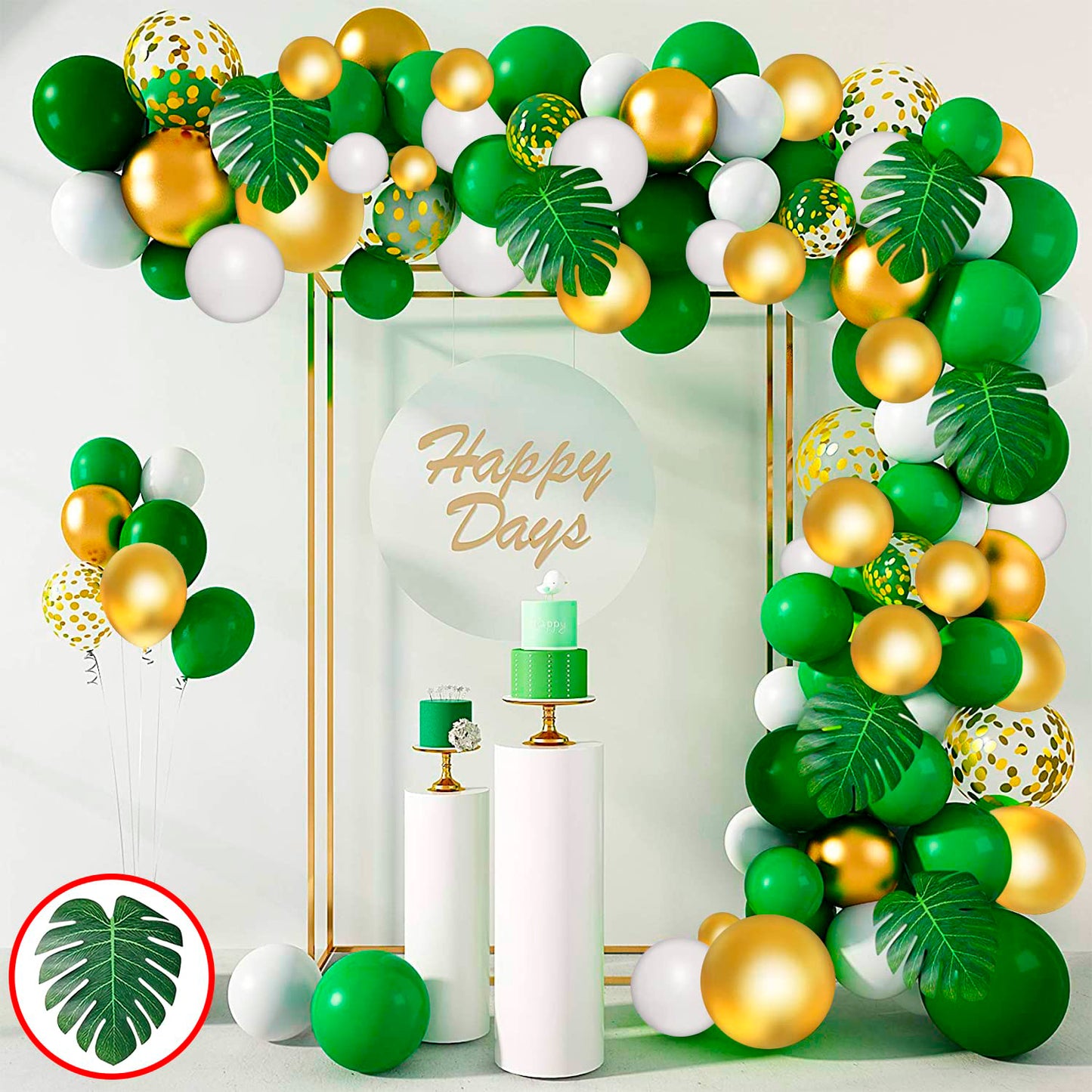 40" Forest Green Biodegradable Balloon Arches