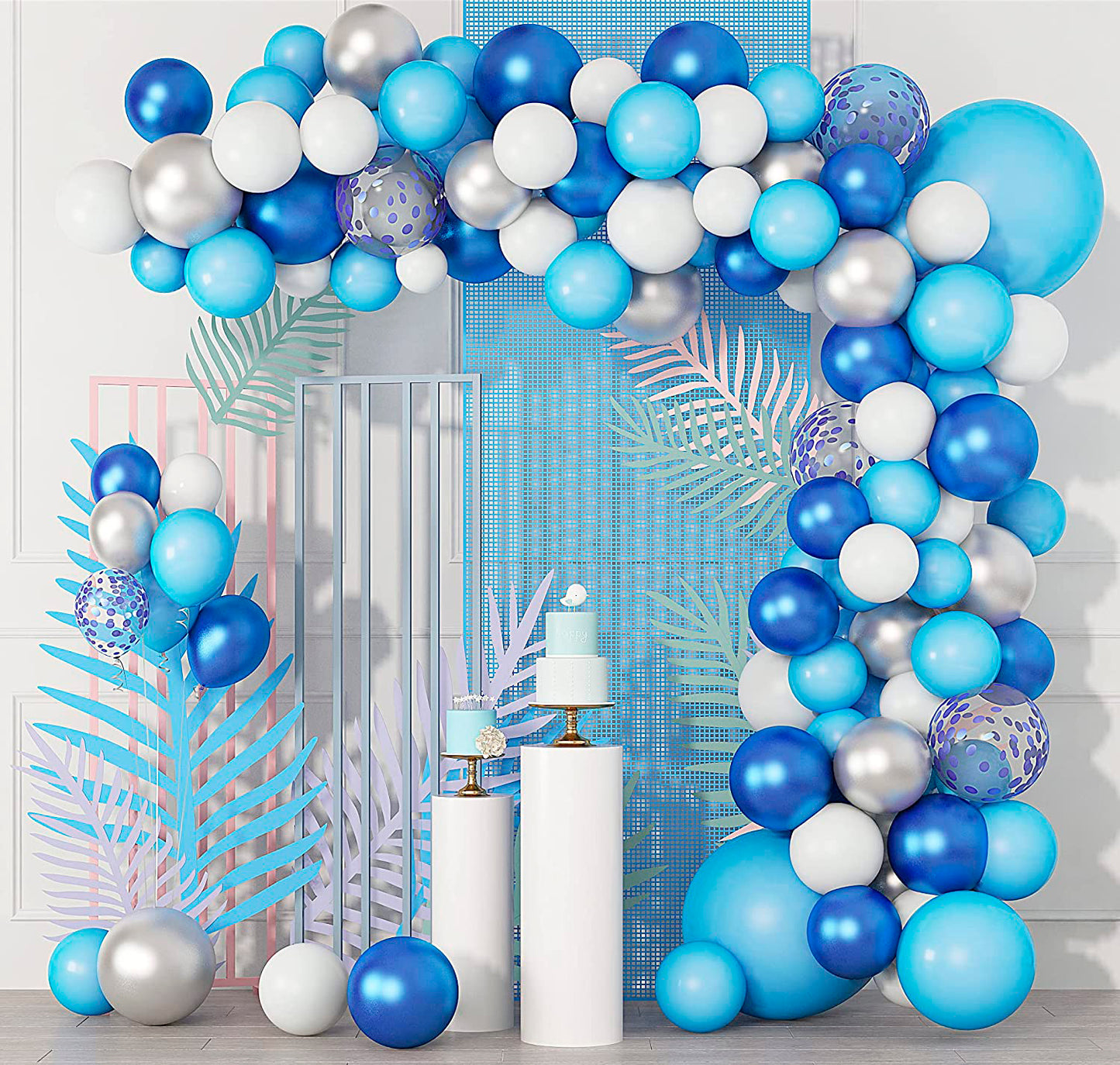 12" sky blue balloon arch decoration 2