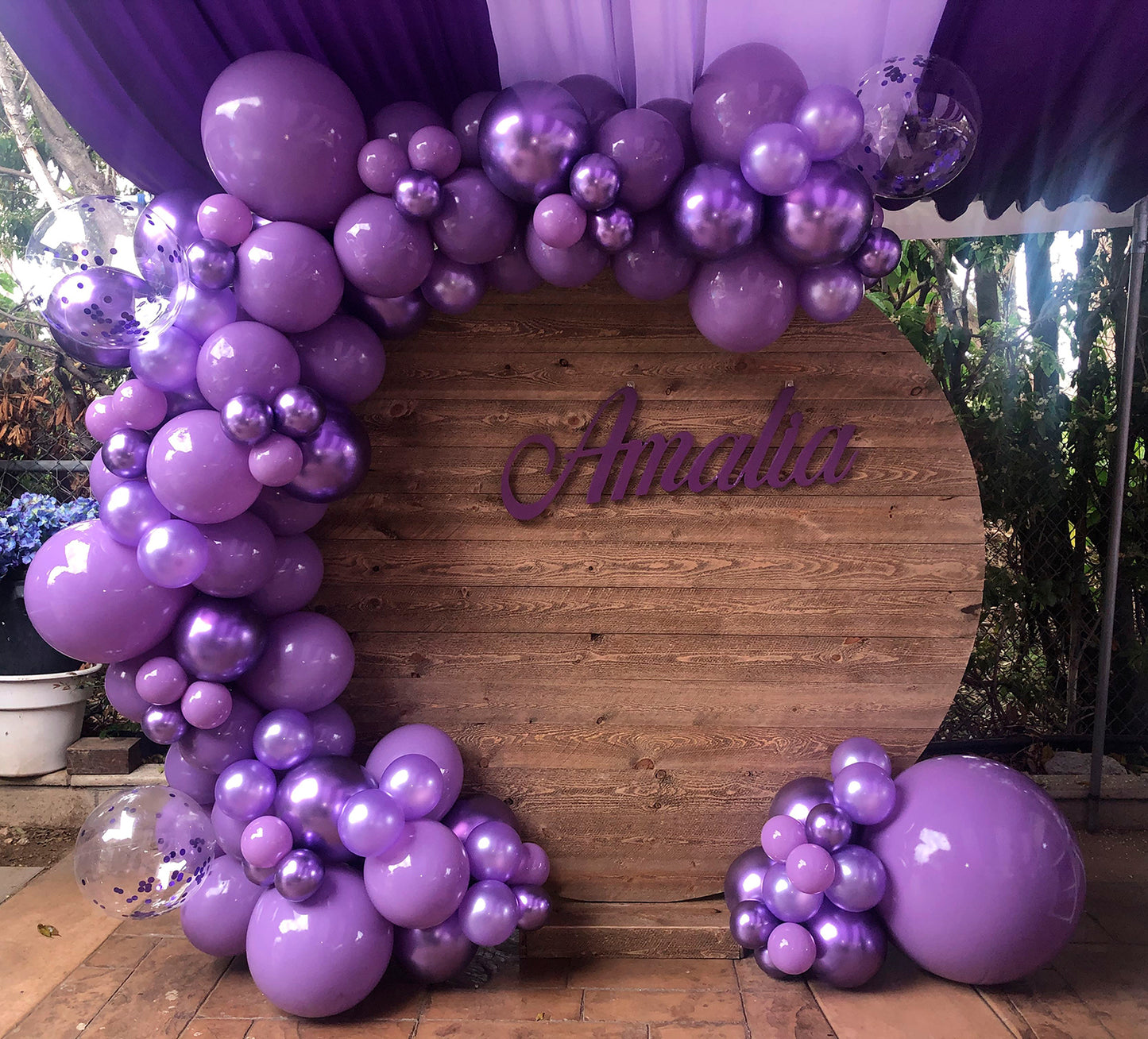 40" Bright Purple Biodegradable Balloon Arches