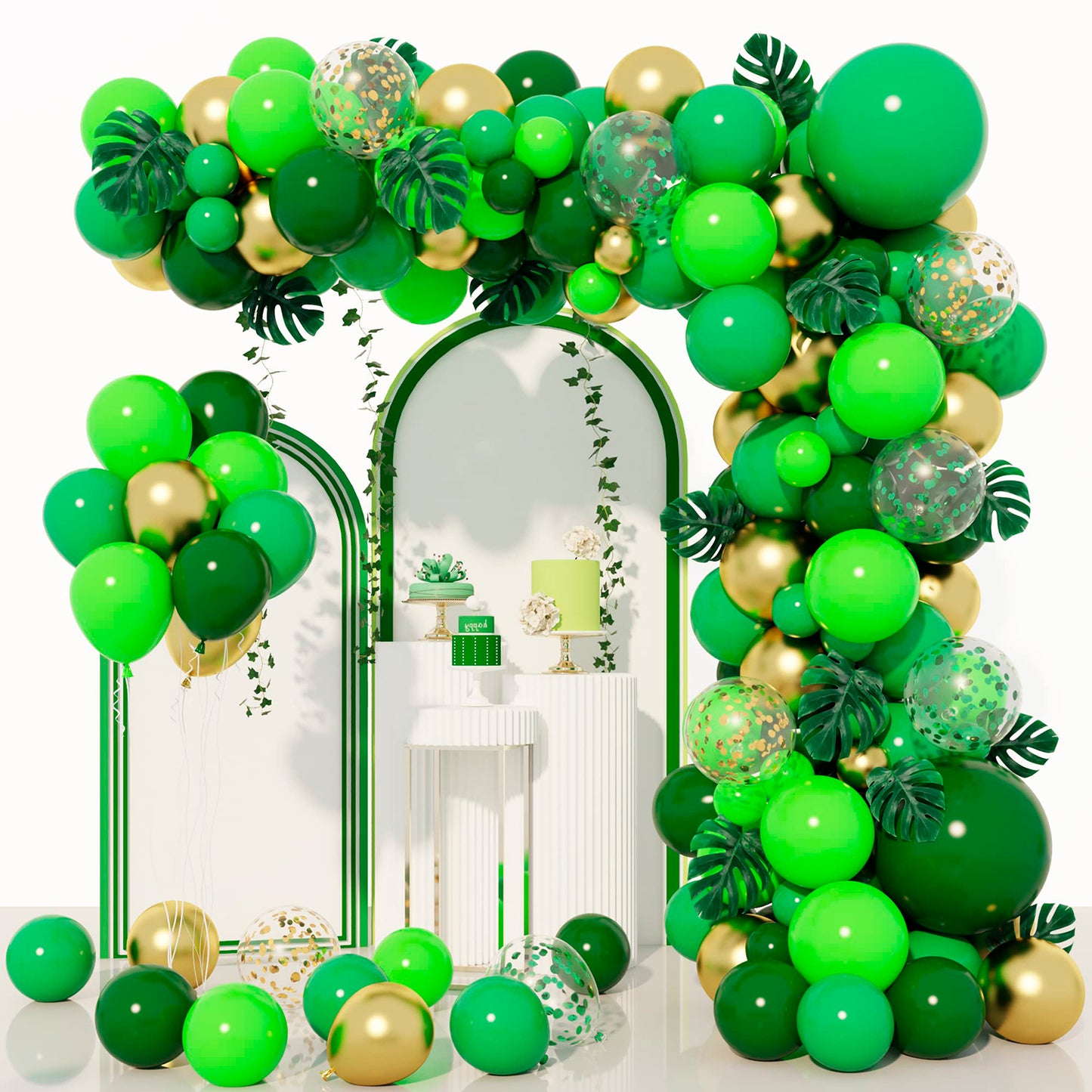 lime green balloon arch decoration 1