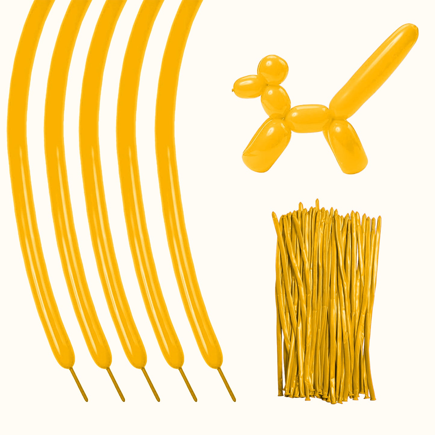 260 Golden Yellow Twisting Balloons