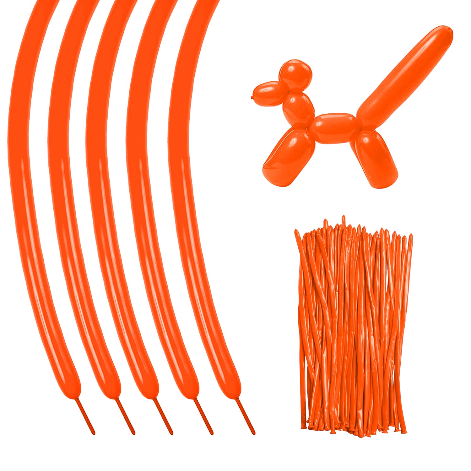 260 Bright Orange Twisting Balloons