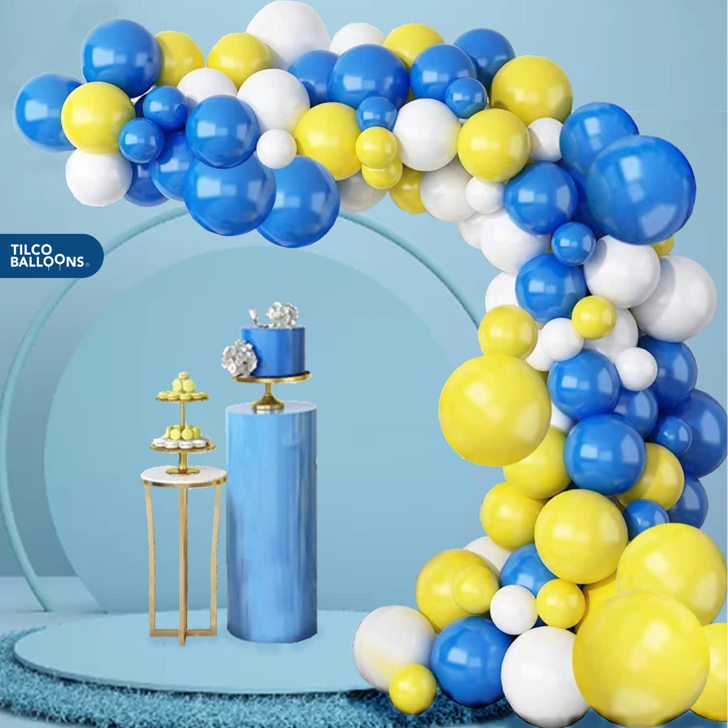 Blue and Yellow Balloon Decoration