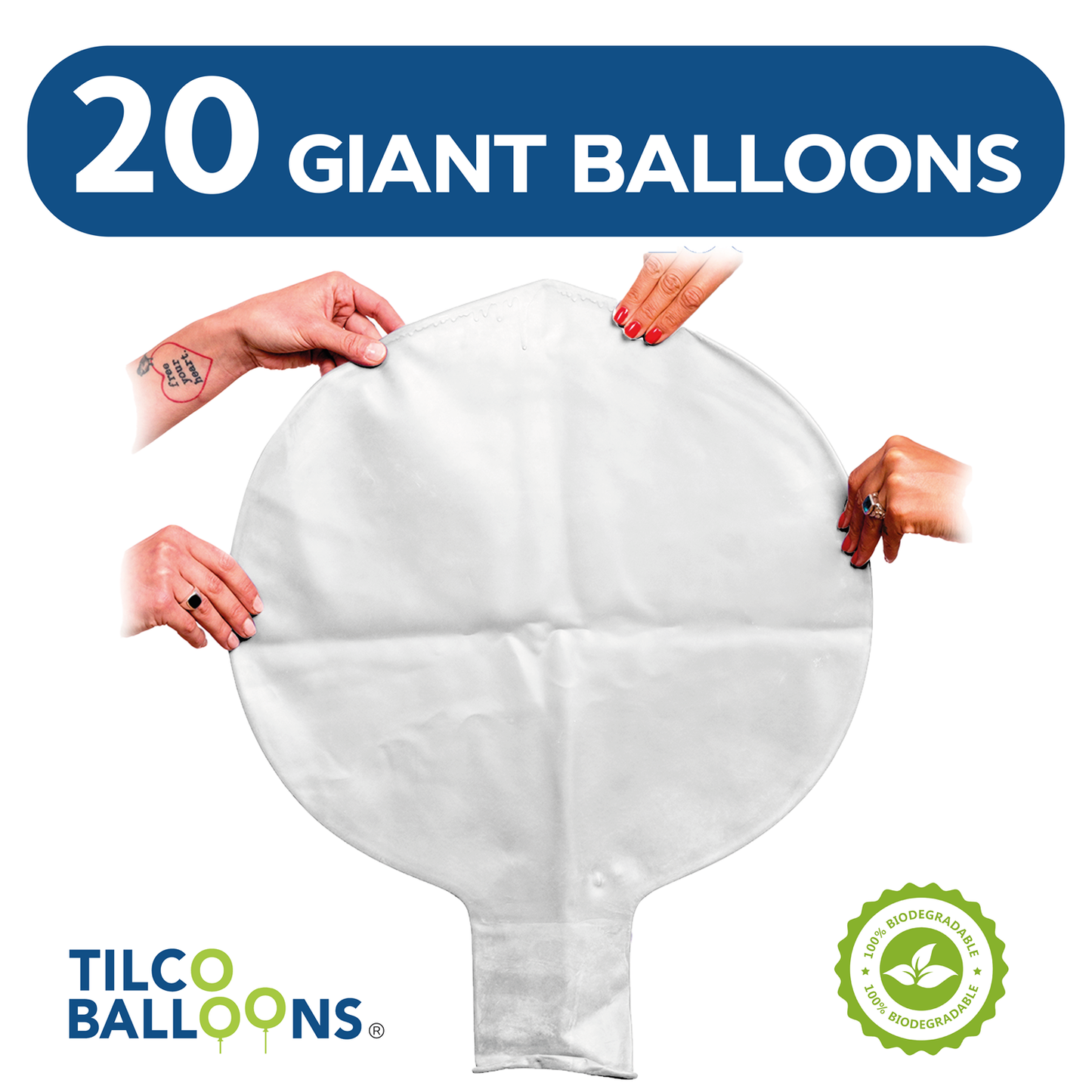 100 inch Giant White Balloons (20pcs)