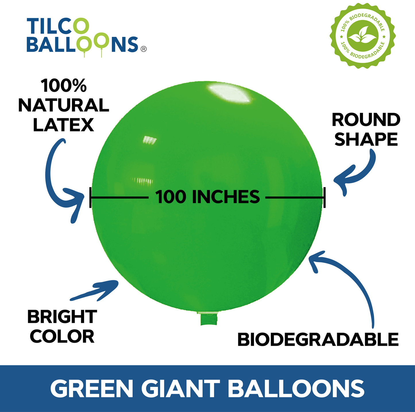 100 inch Giant Green Balloons (20pcs)