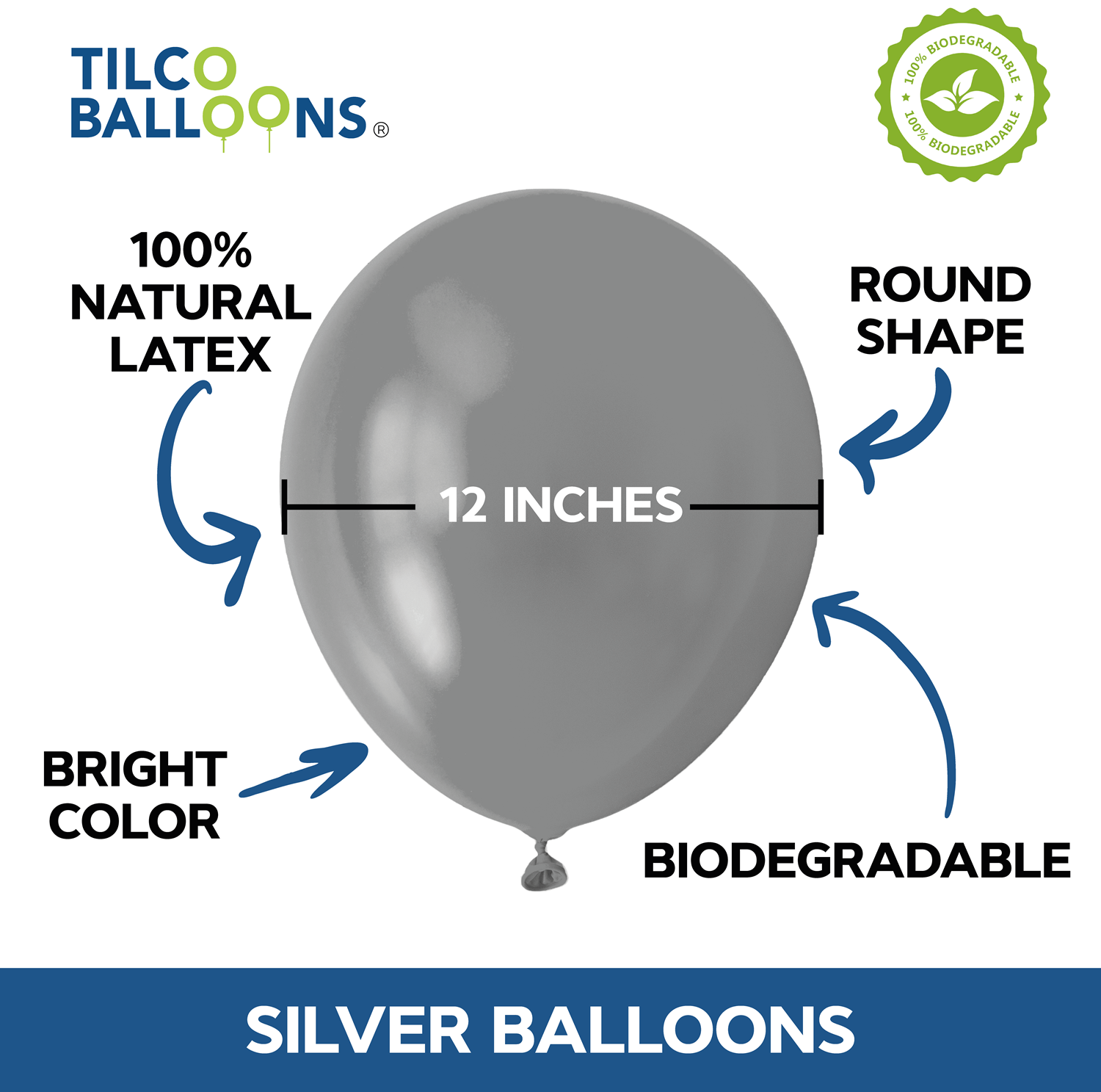 12 Inch Silver Balloon