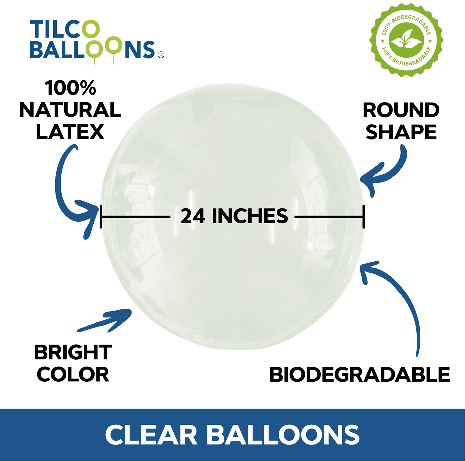 24 inches clear balloons