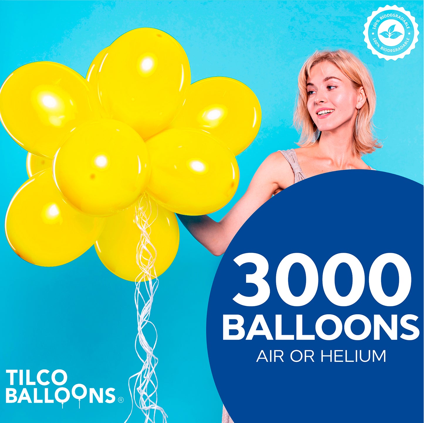 3000 golden yellow balloons for air or helium