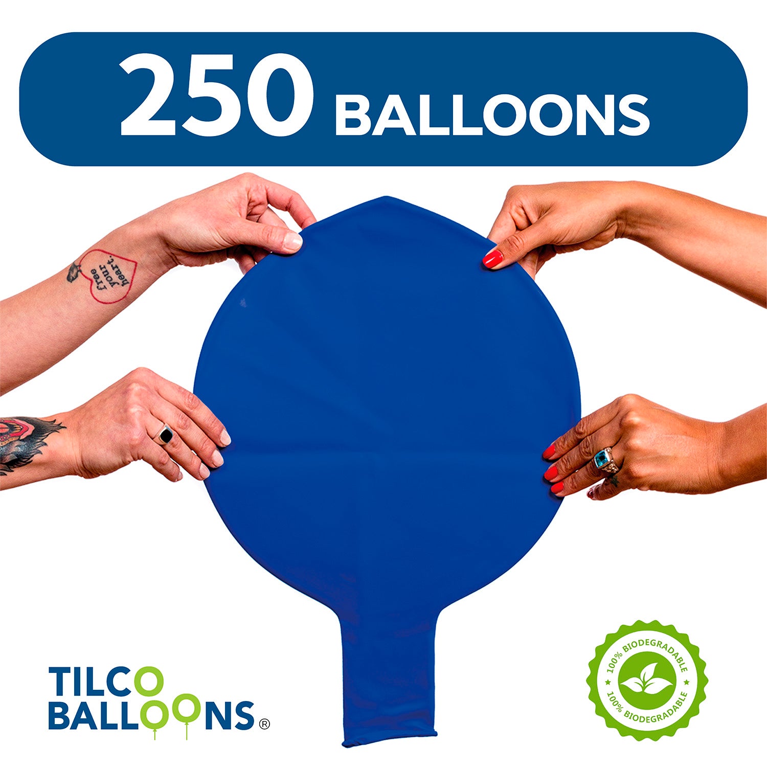 250 40" Royal Blue Biodegradable Balloons quantity