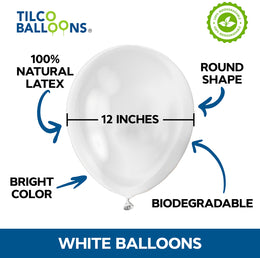 12 inch White Balloons (3000pcs) – Tilco Balloons