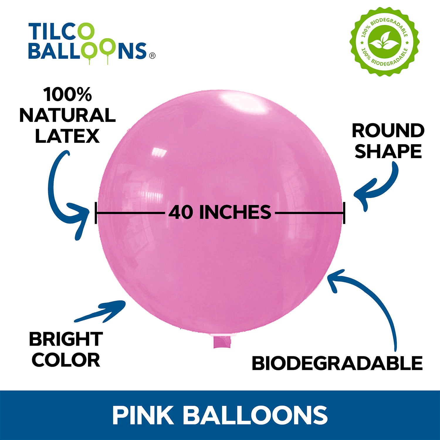 40" Bright Purple Biodegradable Balloons Description