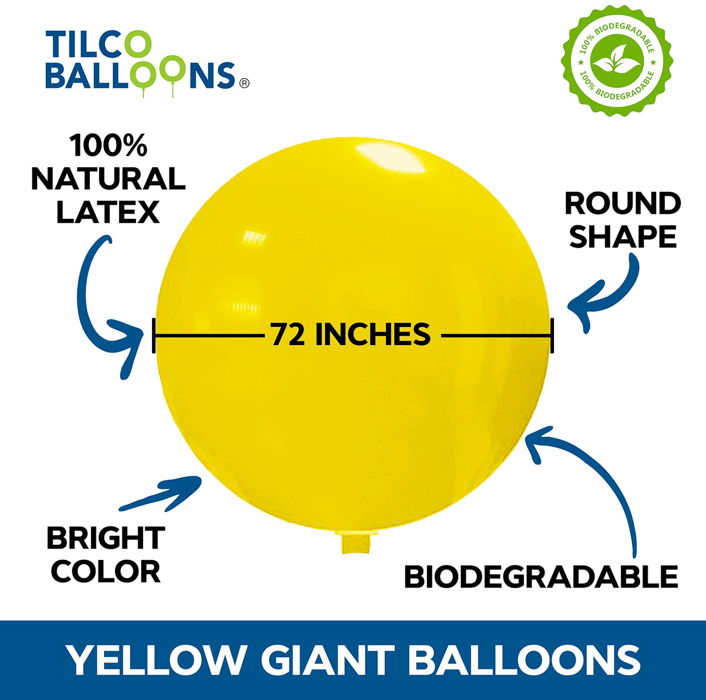 72" giant golden yellow wholesale balloon description