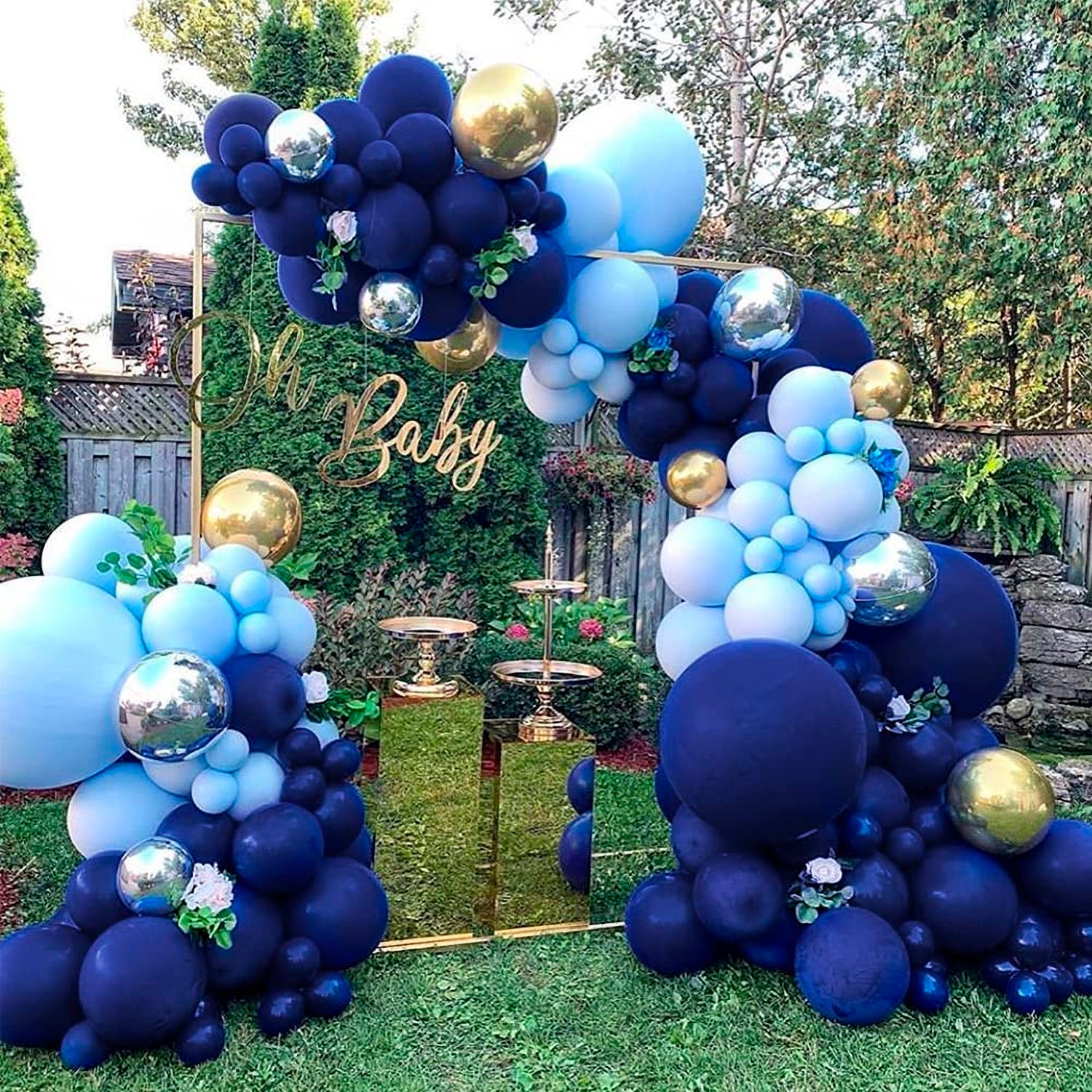 12" sky blue balloon arch decoration 1