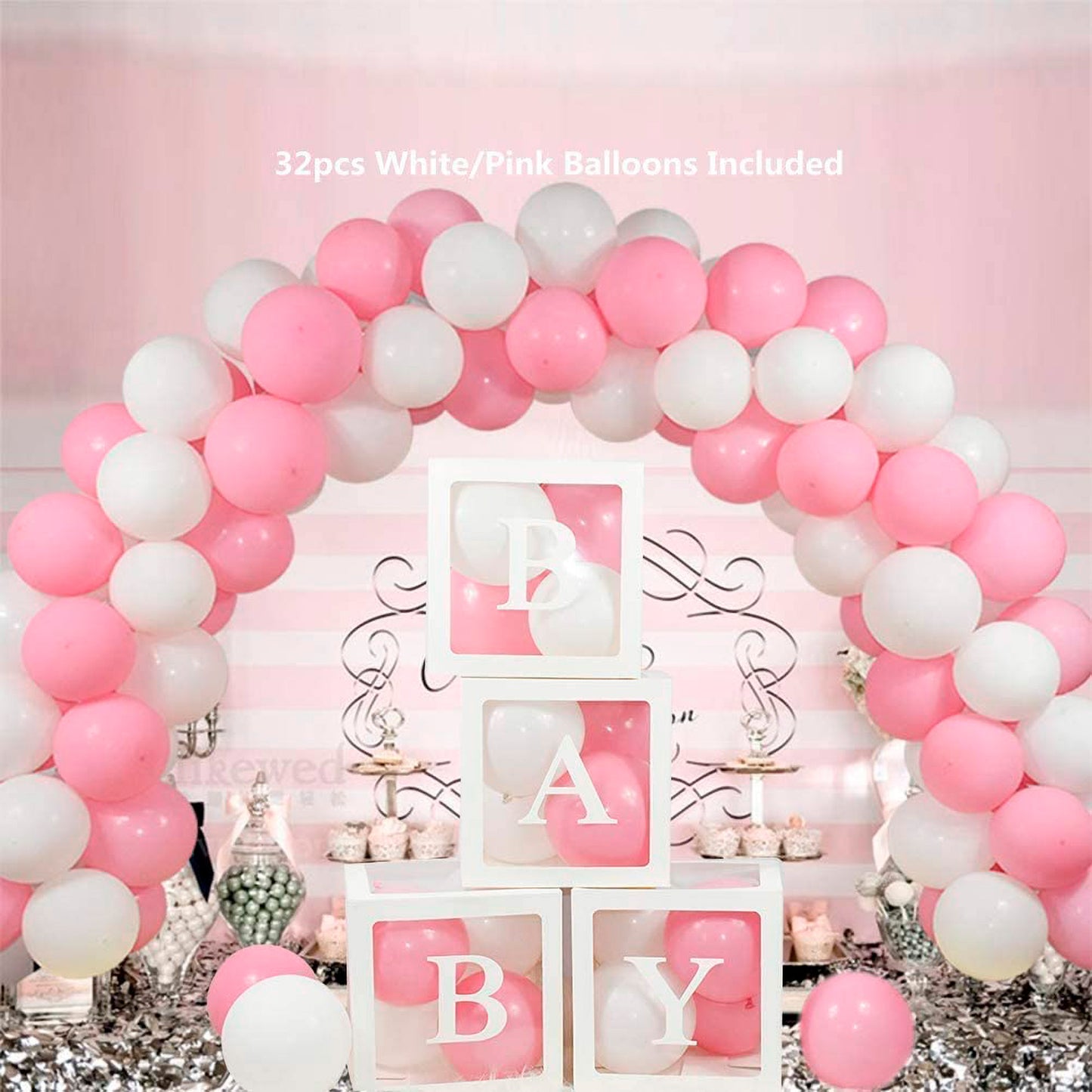 flamingo pink balloon arch decoration 2