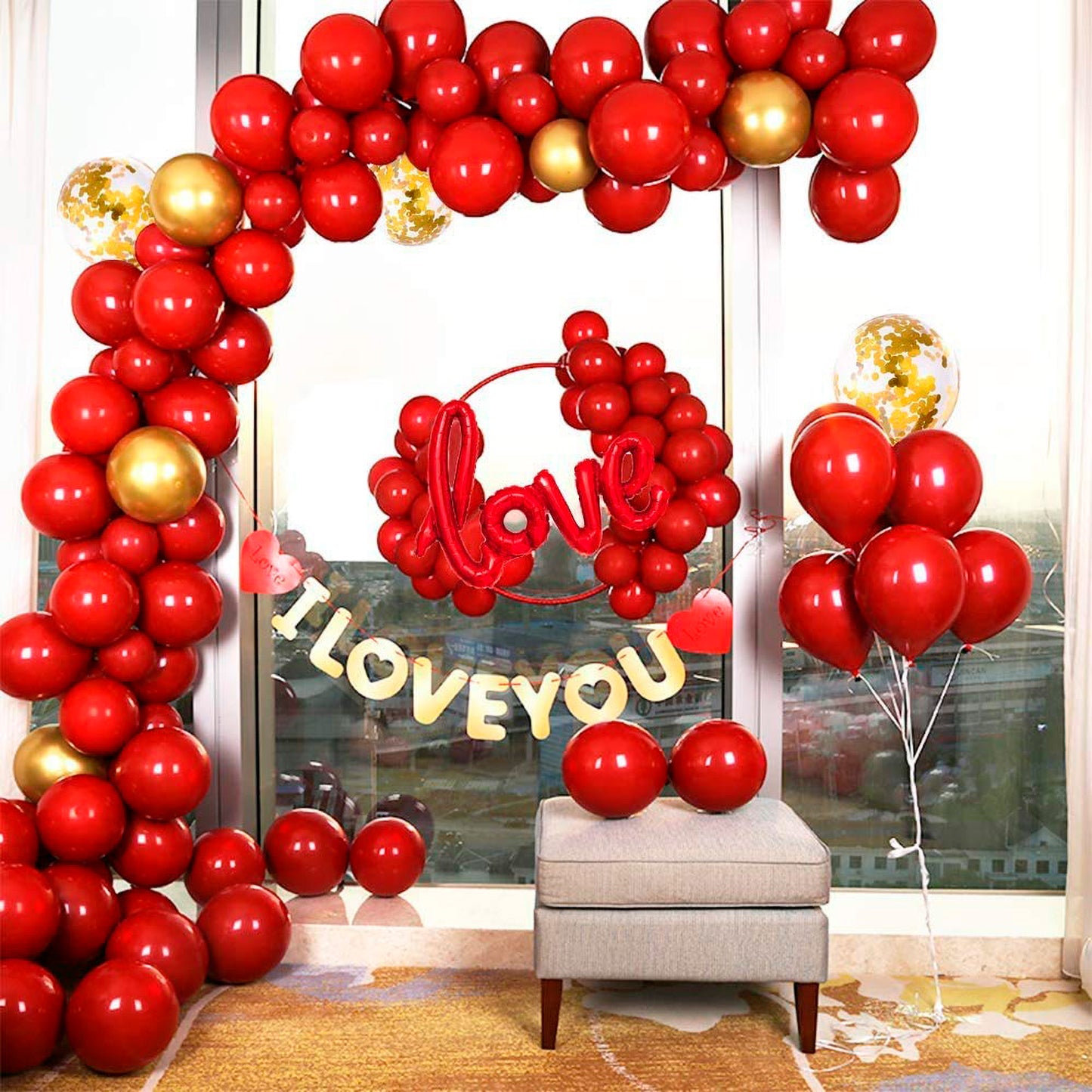 40" Scarlet Red Biodegradable Balloon Arches