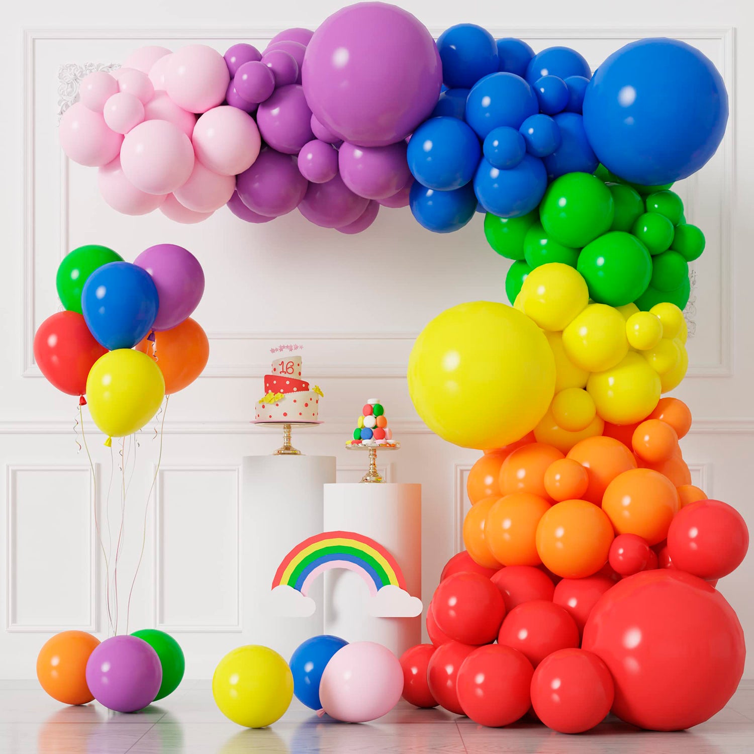 colorful assorted arch balloon