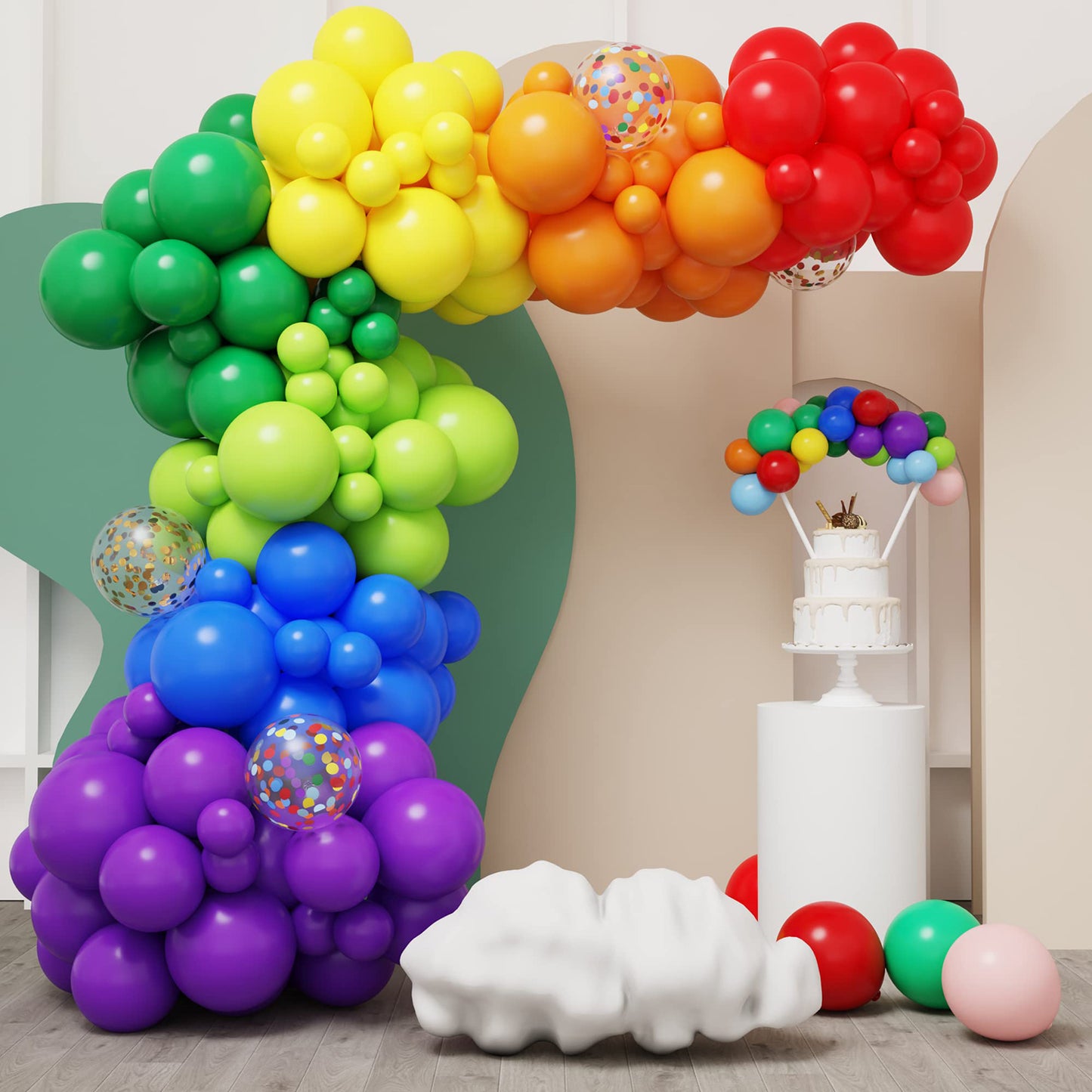 rainbow arch balloon decoration