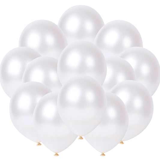 12" white pearled wholesale balloons